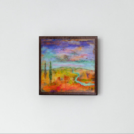 "Traveling Stream" Mini Archival Print on Wood | Carolyn Holman