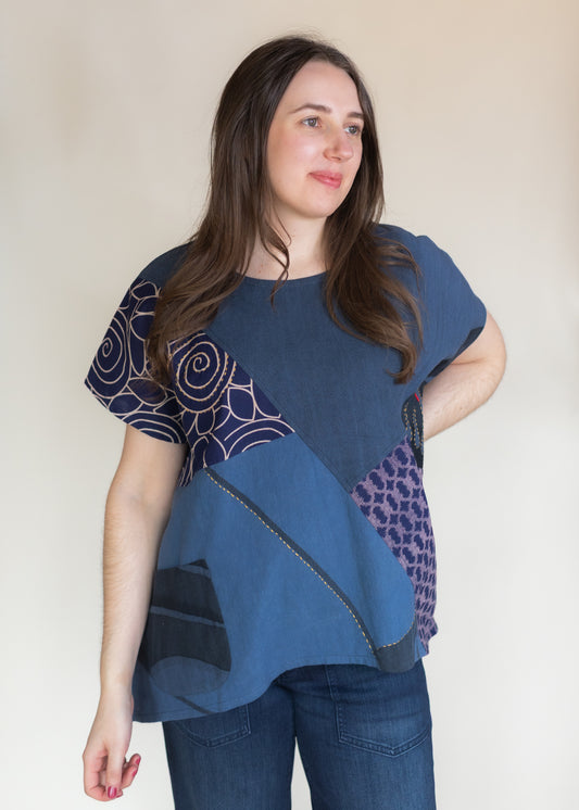 Kasur Batik Pullover in Blue | Yaza