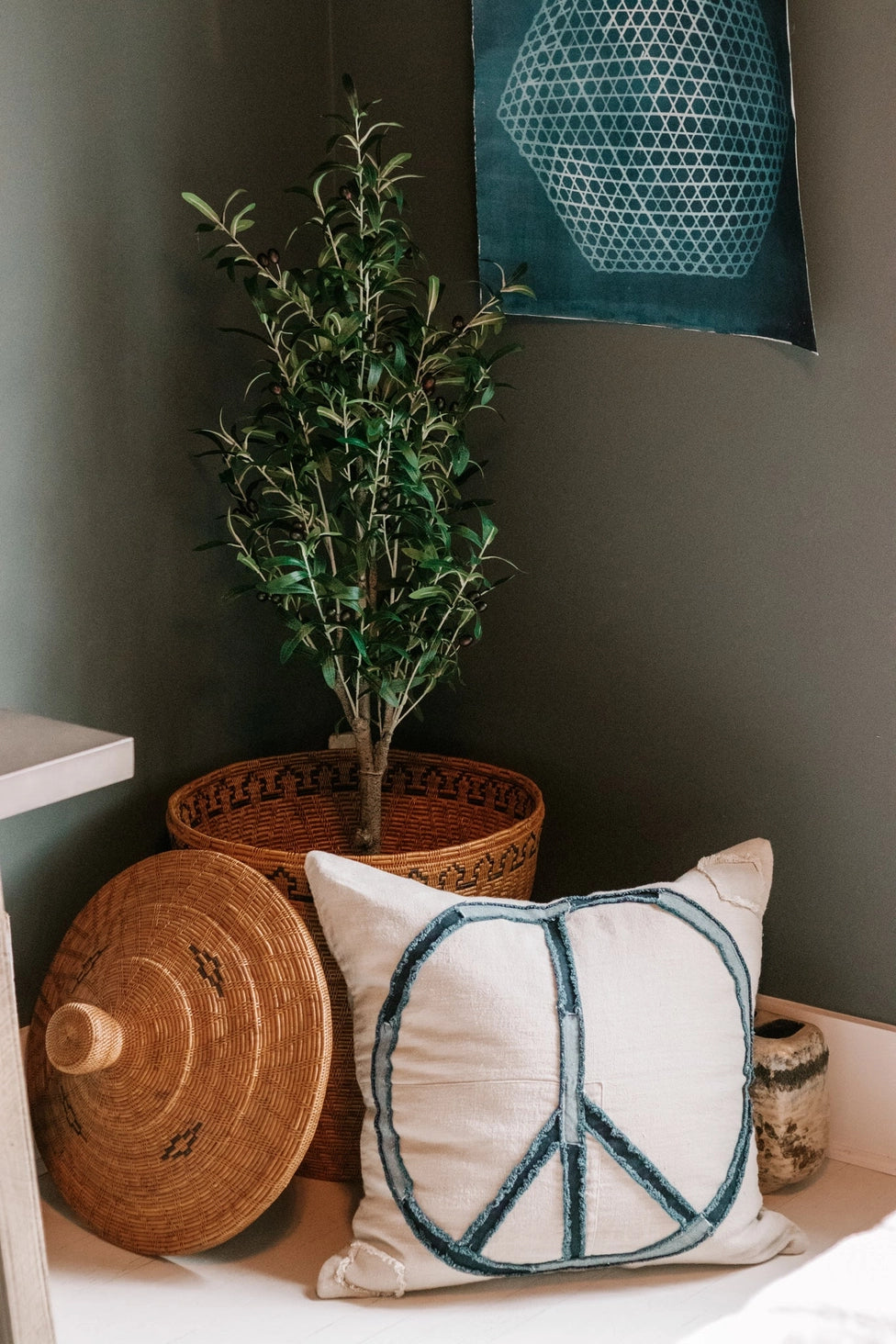 Recycled Denim Peace Pillow