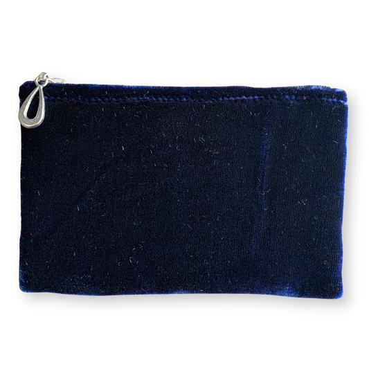 Silk Velvet Coin Purse in Indigo