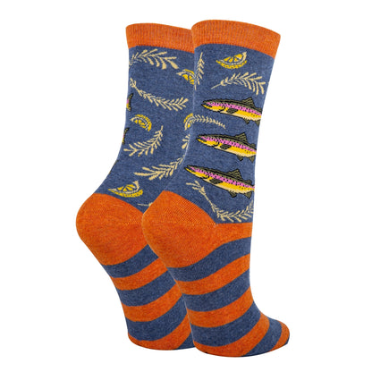 Water Trail Cotton Crew Socks