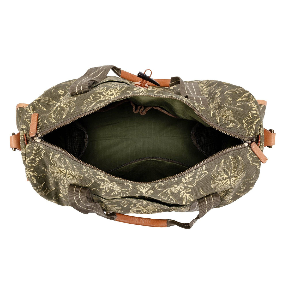 Valley and Sky Travel Bag in Olive & Cream