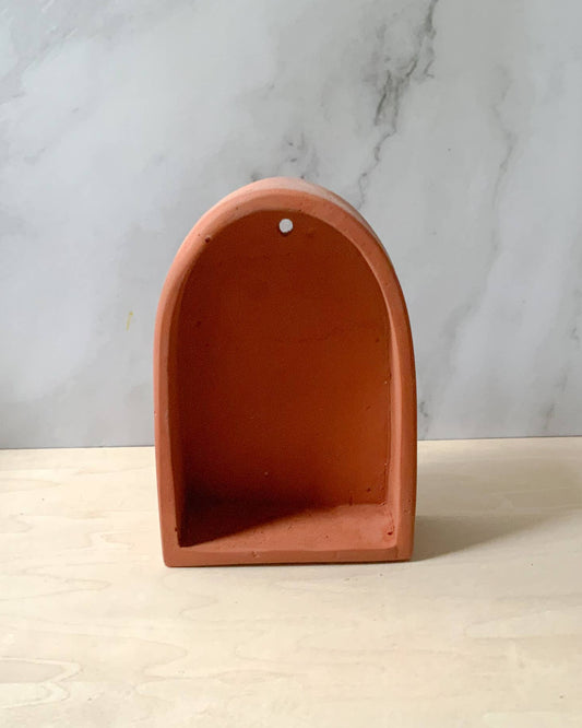 Curio Arch Shelf in Terra Cotta