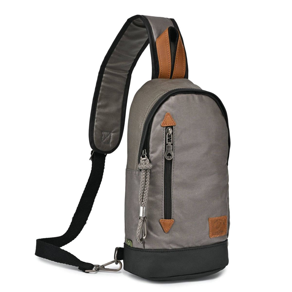 Coated Canvas Sling Bag in Army Green