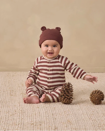Black Cherry Stripe Waffle Jumpsuit