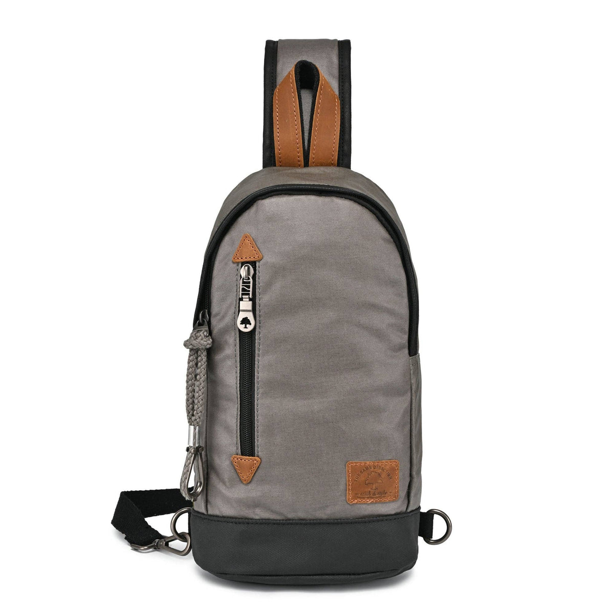 Coated Canvas Sling Bag in Burgundy