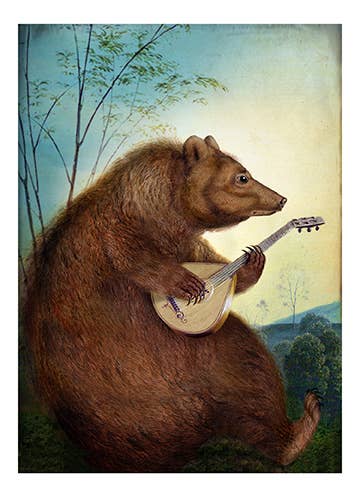 Mandolin Bear Greeting Card
