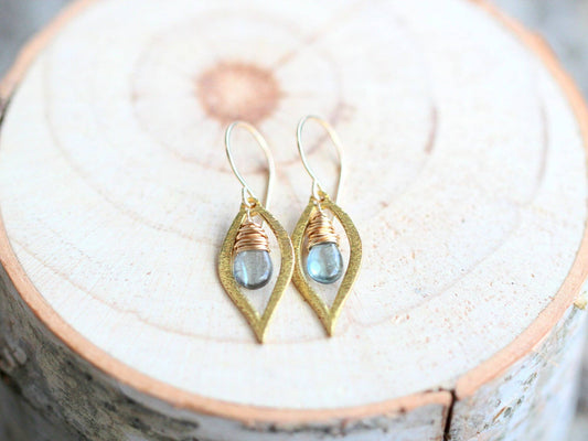 Moss Aquamarine Dew Earrings