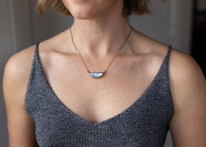 Crescent Moonstone Necklace | Austin Titus
