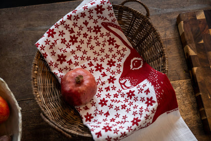 Rabbit Flour Sack Dish Towel