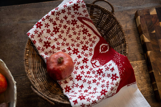 Rabbit Flour Sack Dish Towel