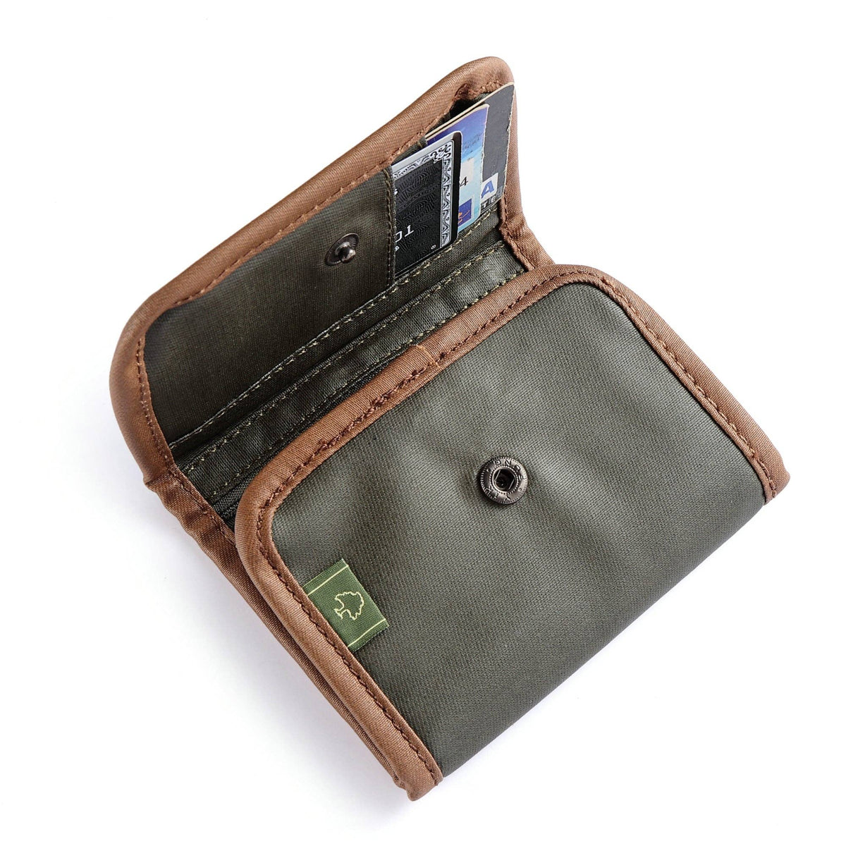 Coated Canvas Wallet in Army Green
