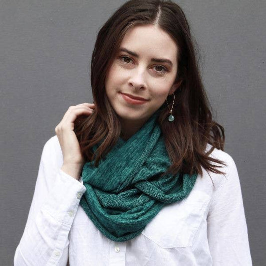 Jersey Knit Infinity Scarf in Hunter