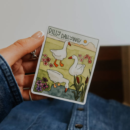 Dilly Dallying Goose Sticker