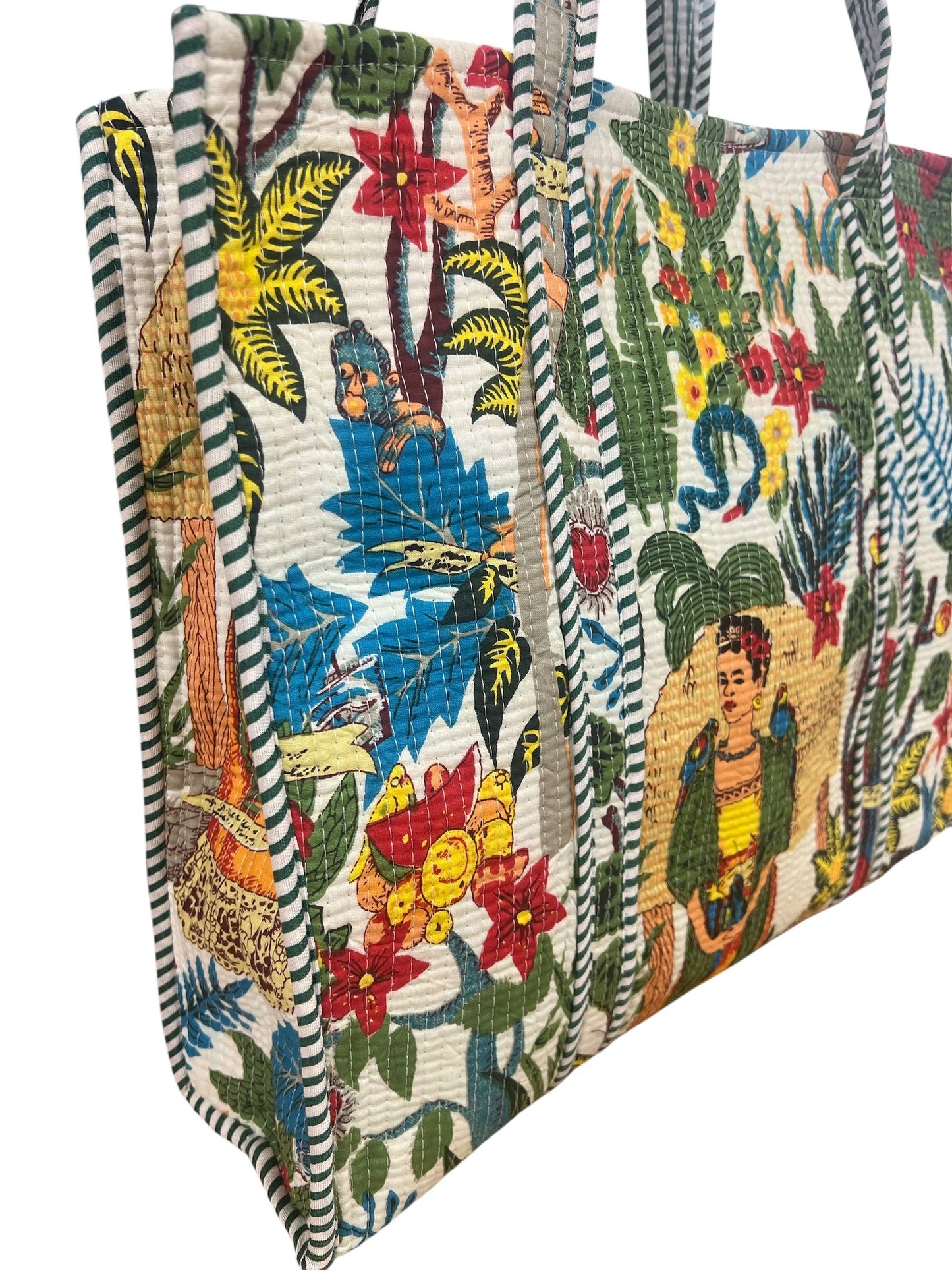 Quilted Cotton Bag in Frida Print
