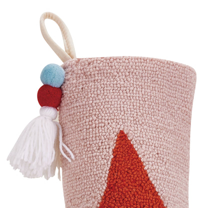 Santa Stocking With Pom Tassel