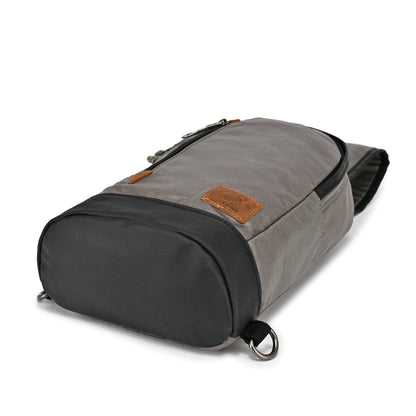 Coated Canvas Sling Bag in Burgundy