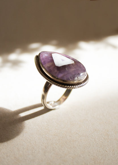 Large Teardrop Amethyst Ring