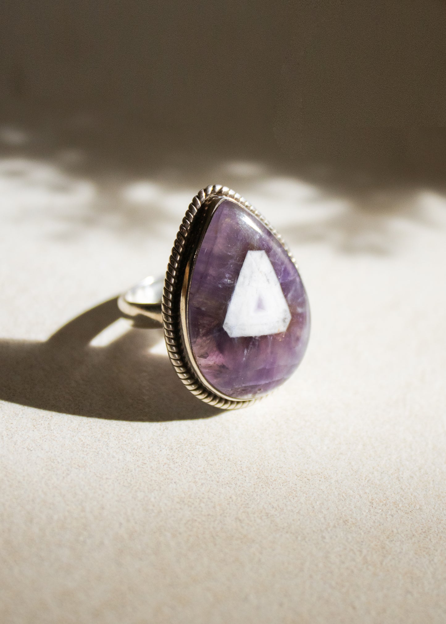Large Teardrop Amethyst Ring