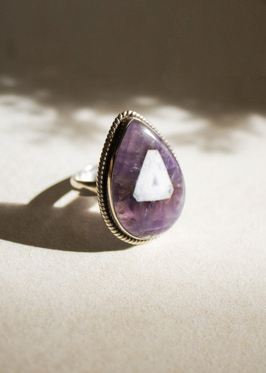 Large Teardrop Amethyst Ring