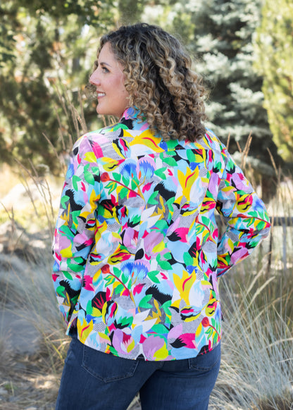 Primary Floral Cotton Button-Up Shirt | APNY