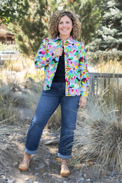 Primary Floral Cotton Button-Up Shirt | APNY