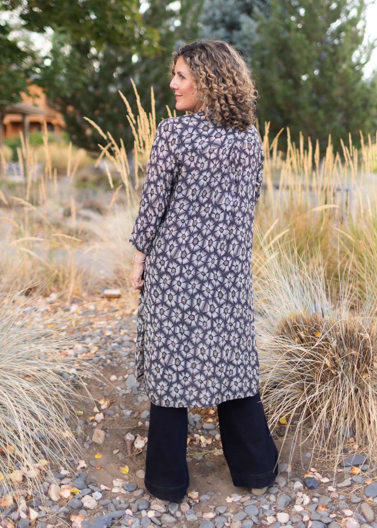 Button Up Tunic in Geo Floral Print | APNY