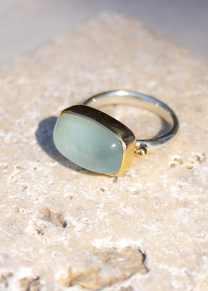 Rectangle Aquamarine Ring | Linda Blumel