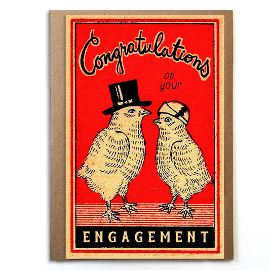 Vintage Birds Engagement Card
