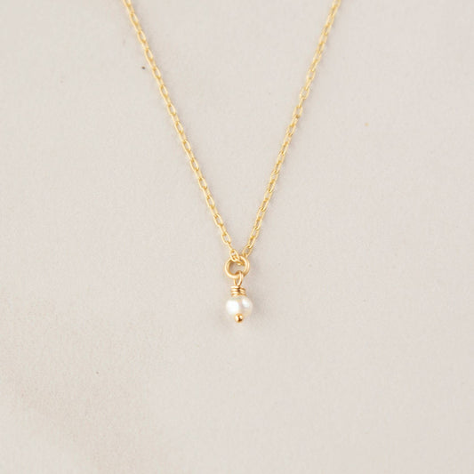 Gold Pearl Drop Necklace