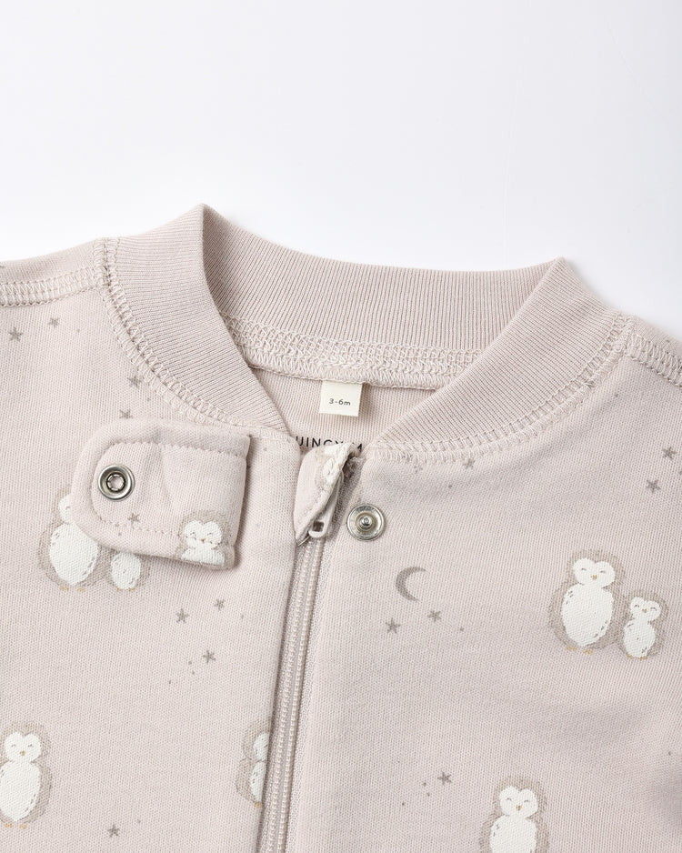 Lilac Owls Long Sleeve Zip Sleeper