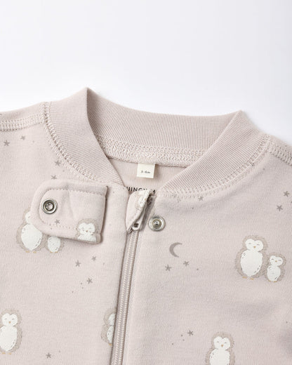 Lilac Owls Long Sleeve Zip Sleeper