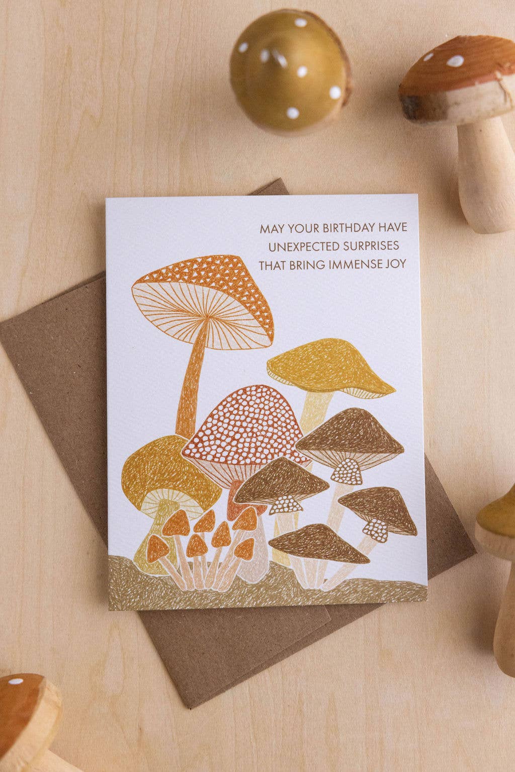 Unexpected Surprises-Mushroom Birthday Greeting Card