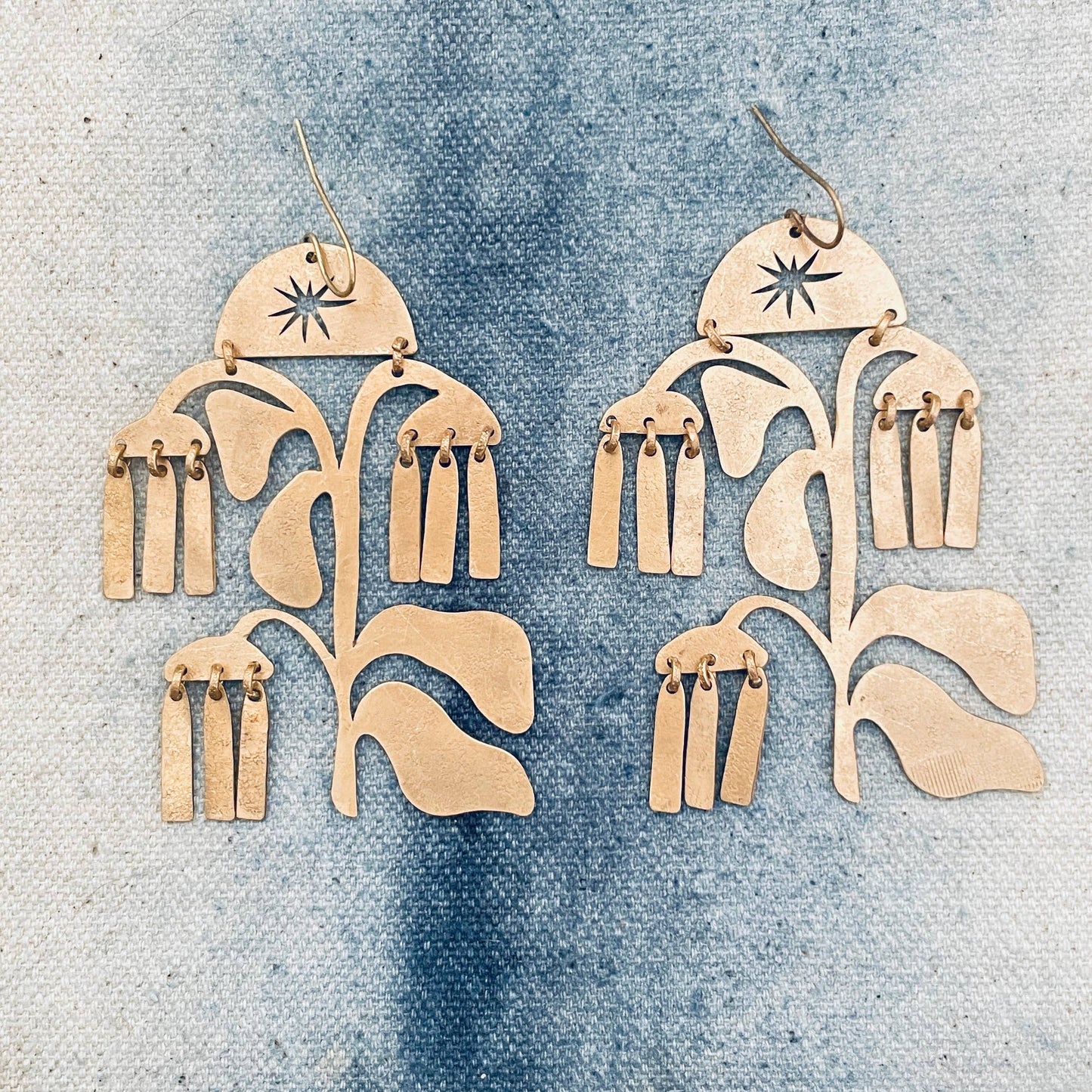 Brass Willow Dangle Earrings