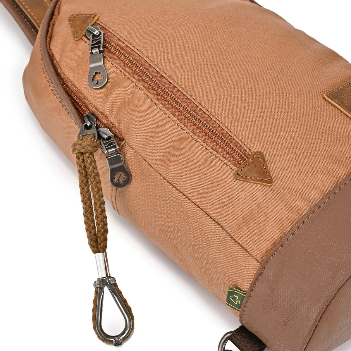 Coated Canvas Sling Bag in Burgundy