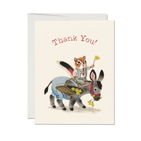 Richard Scarry Chipmunk and Donkey Thank You Card
