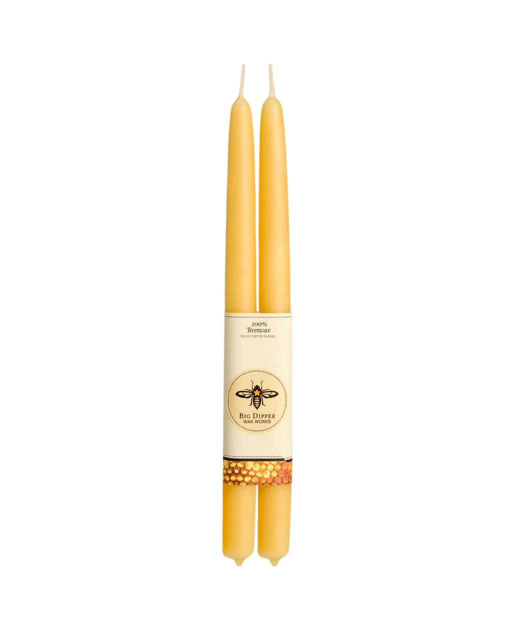 Set of Two Beeswax Taper Candles in Natural