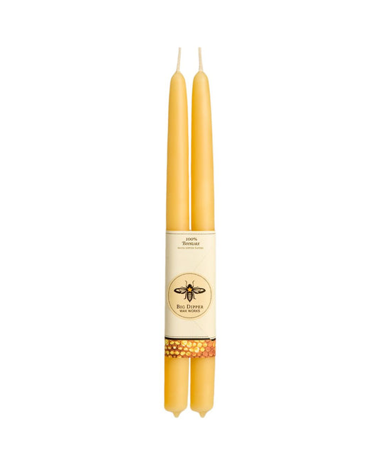 Set of Two Beeswax Taper Candles in Natural