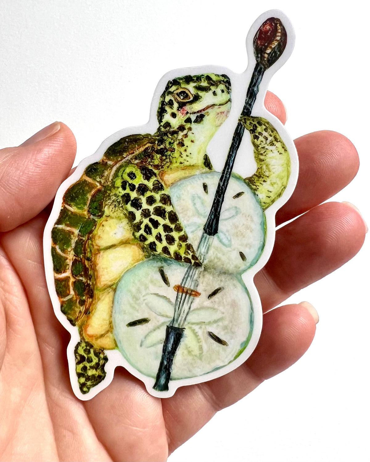 Sea Turtle Bassist Sticker