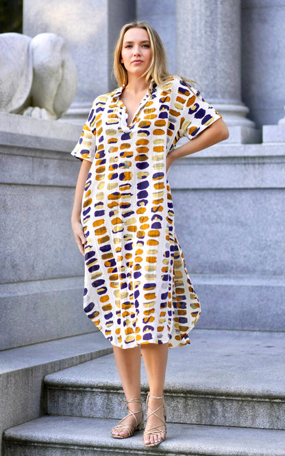 Zoe Dress in White Gold