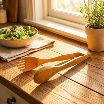 Bamboo Serving Tongs