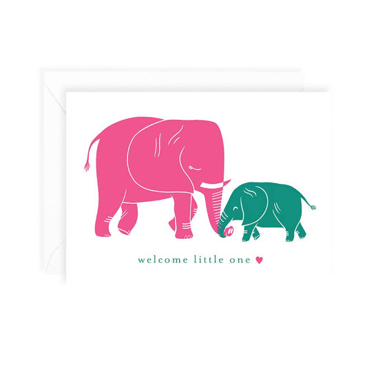 Mama and Baby Elephant Card