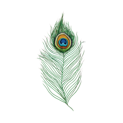 Peacock Feather Tattoo Pair