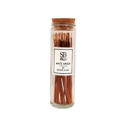 White Amber Incense in Glass Jar