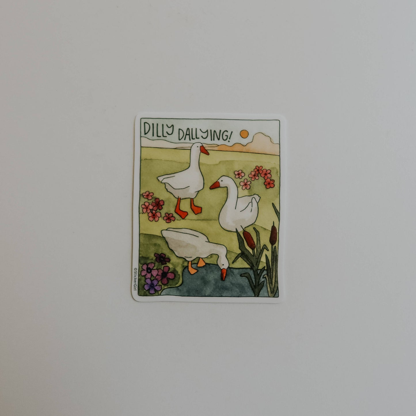 Dilly Dallying Goose Sticker