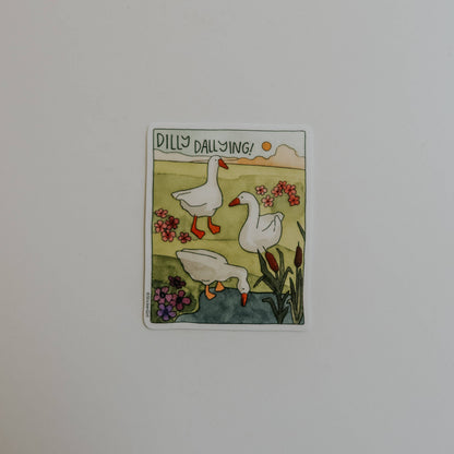 Dilly Dallying Goose Sticker
