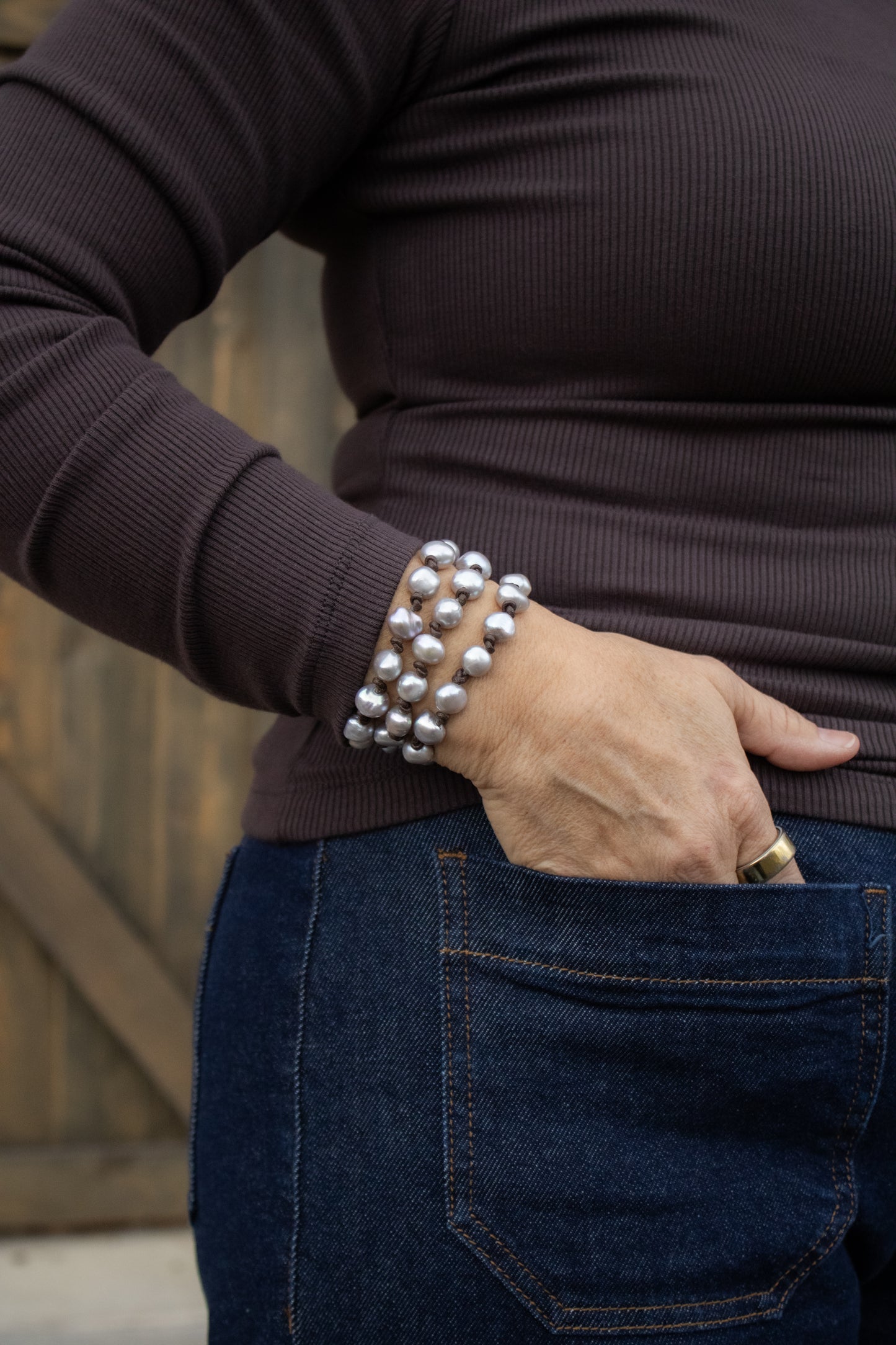 Silver Pearl Wrap Necklace | CLP