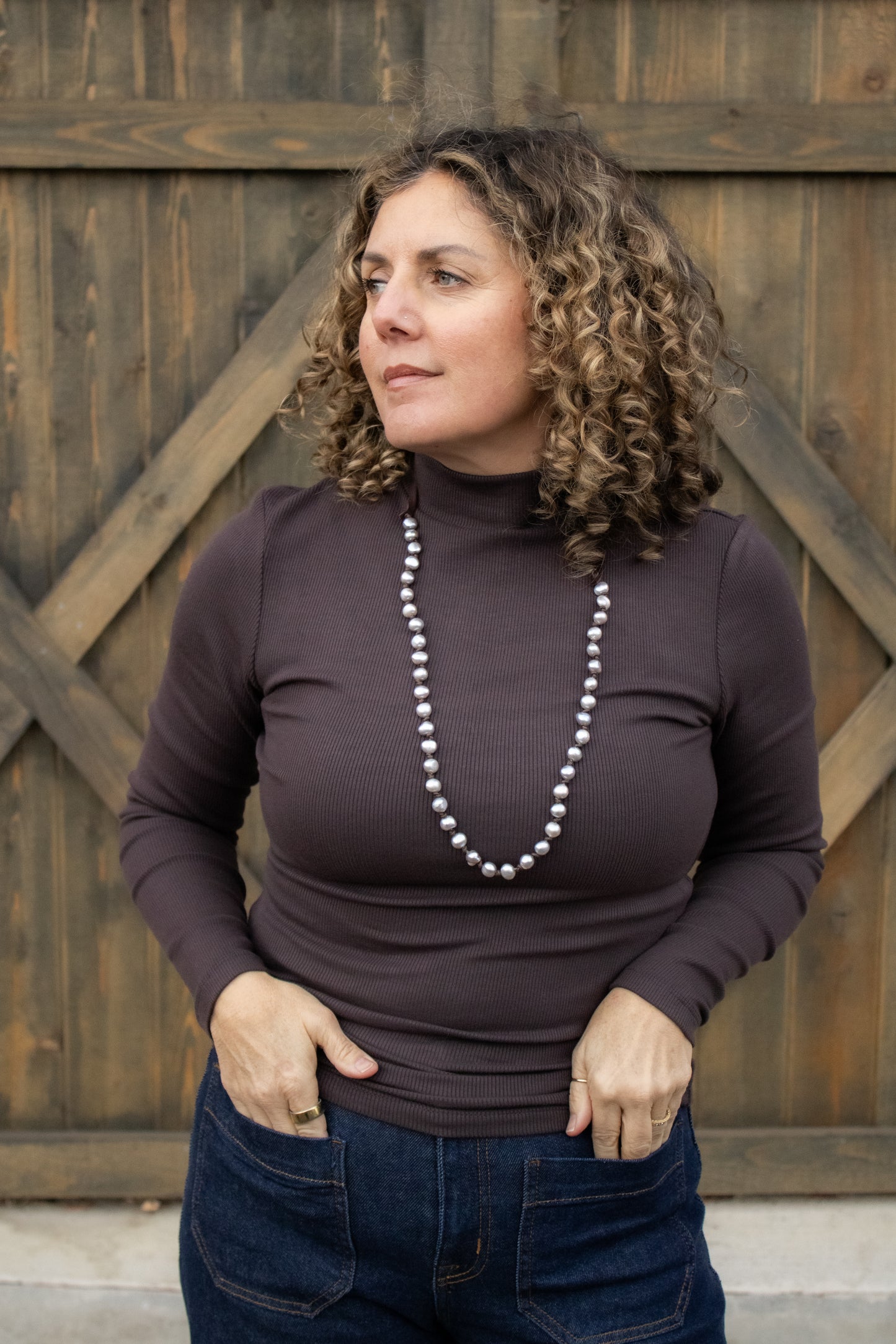 Silver Pearl Wrap Necklace | CLP