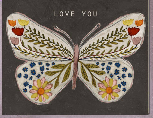 Butterfly Flowers Love Card
