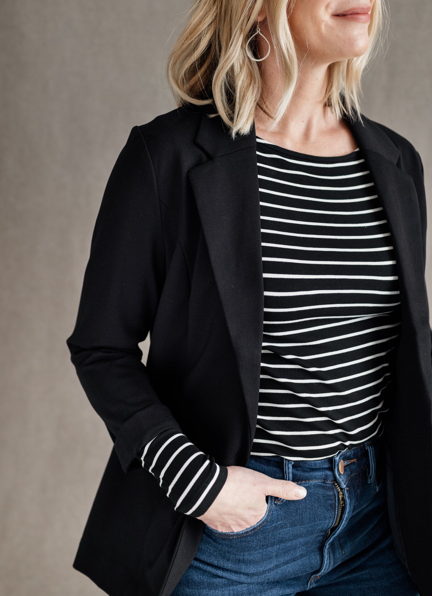 Boyfriend Blazer in Black | Liverpool